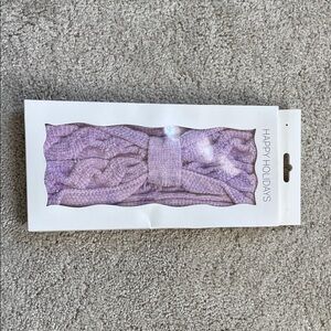 Purple Holiday Bow Knitted Headband